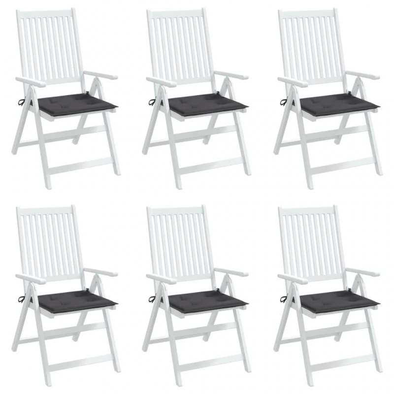 Cuscini Per Sedia 6 Pz Antracite 40x40x3 Cm In Tessuto Oxford 4 Cuscini Per Sedia 6 Pz Antracite 40x40x3 Cm In Tessuto Oxford - immagine 4