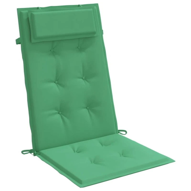 Cuscini Per Sedia Con Schienale Alto 2 Pz Verde Tessuto Oxford 3 Cuscini Per Sedia Con Schienale Alto 2 Pz Verde Tessuto Oxford - immagine 3