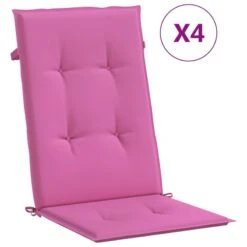 Cuscini Per Sedia Con Schienale Alto 4pz Rosa In Tessuto 9 Cuscini Per Sedia Con Schienale Alto 4pz Rosa In Tessuto -Garden Home cuscini per sedia con schienale alto 4pz rosa in tessuto 1