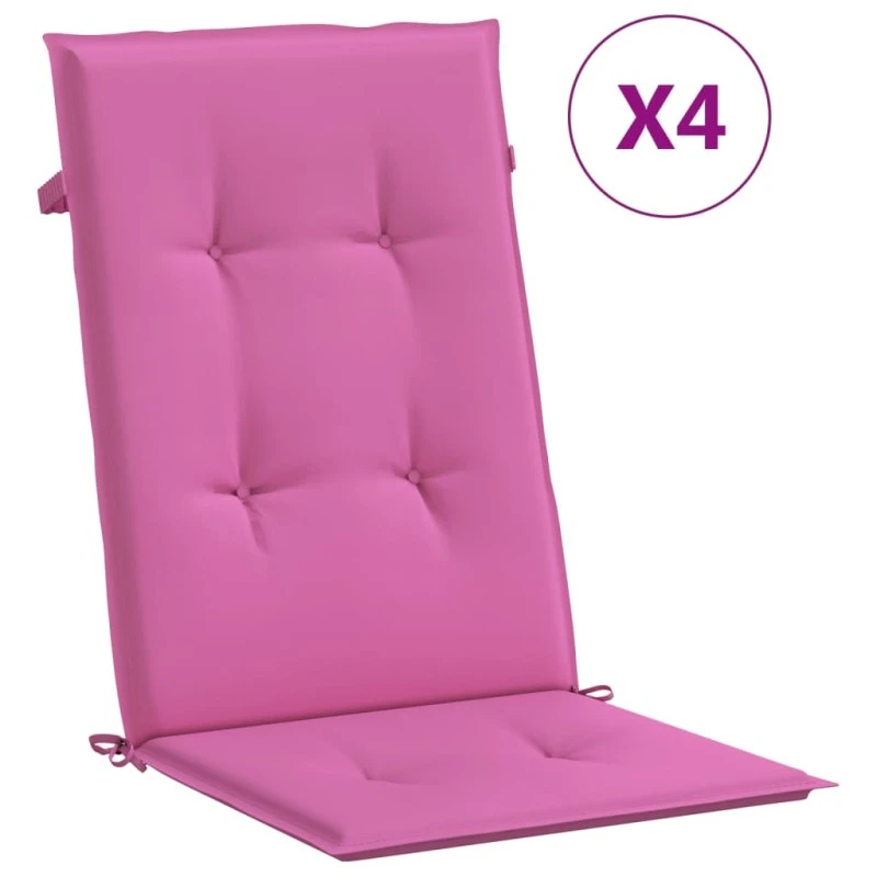Cuscini Per Sedia Con Schienale Alto 4pz Rosa In Tessuto 2 Cuscini Per Sedia Con Schienale Alto 4pz Rosa In Tessuto - immagine 2