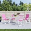 Cuscini Per Sedia Con Schienale Alto 4pz Rosa In Tessuto -Garden Home cuscini per sedia con schienale alto 4pz rosa in tessuto