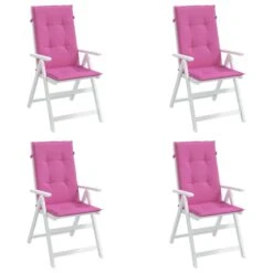Cuscini Per Sedia Con Schienale Alto 4pz Rosa In Tessuto 10 Cuscini Per Sedia Con Schienale Alto 4pz Rosa In Tessuto -Garden Home cuscini per sedia con schienale alto 4pz rosa in tessuto 2