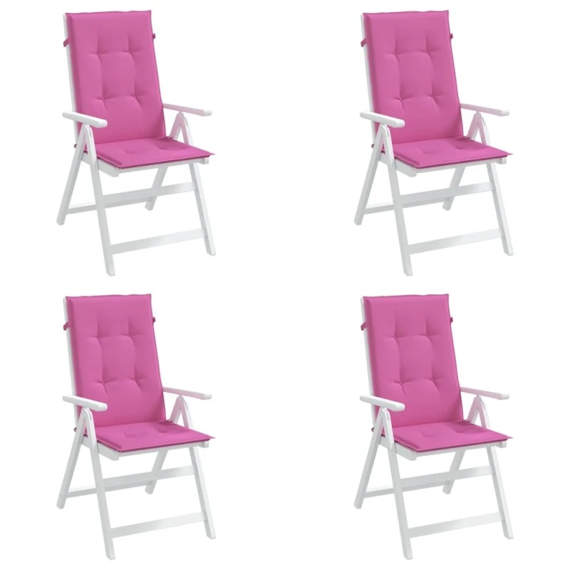 Cuscini Per Sedia Con Schienale Alto 4pz Rosa In Tessuto 3 Cuscini Per Sedia Con Schienale Alto 4pz Rosa In Tessuto - immagine 3