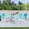 Cuscini Per Sedia Con Schienale Basso 4 Pz Turchese In Tessuto -Garden Home cuscini per sedia con schienale basso 4 pz turchese in tessuto