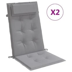 Cuscini Per Sedia Schienale Alto 2 Pz Grigio Tessuto Oxford 9 Cuscini Per Sedia Schienale Alto 2 Pz Grigio Tessuto Oxford -Garden Home cuscini per sedia schienale alto 2 pz grigio tessuto oxford 1