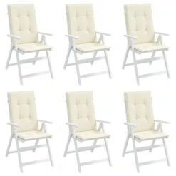 Cuscini Per Sedie 6 Pz Crema 120x50x3 Cm In Tessuto -Garden Home cuscini per sedie 6 pz crema 120x50x3 cm in tessuto 2