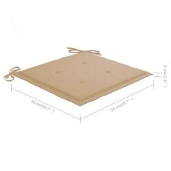 Cuscini Per Sedie Da Giardino 6 Pz Beige 50x50x3 Cm In Tessuto -Garden Home cuscini per sedie da giardino 6 pz beige 50x50x3 cm in tessuto 5