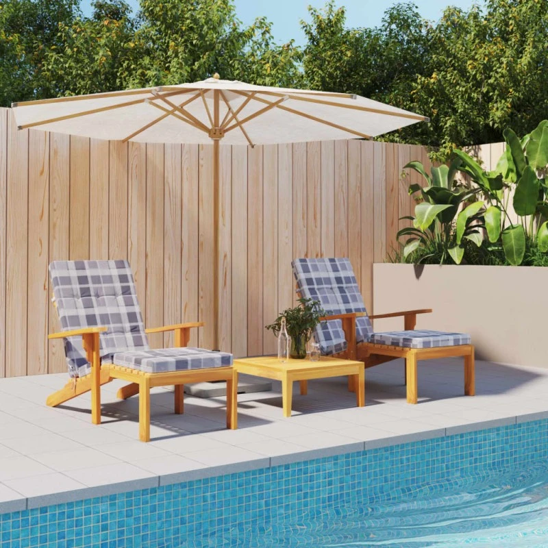 Cuscini Sedia Sdraio 2pz Motivo Quadri Grigio In Tessuto Oxford 1 Cuscini Sedia Sdraio 2pz Motivo Quadri Grigio In Tessuto Oxford