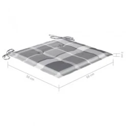 Cuscini Sedie Giardino A Quadri Grigi 4 Pz 50x50x3 Cm Tessuto 11 Cuscini Sedie Giardino A Quadri Grigi 4 Pz 50x50x3 Cm Tessuto -Garden Home cuscini sedie giardino a quadri grigi 4 pz 50x50x3 cm tessuto 5