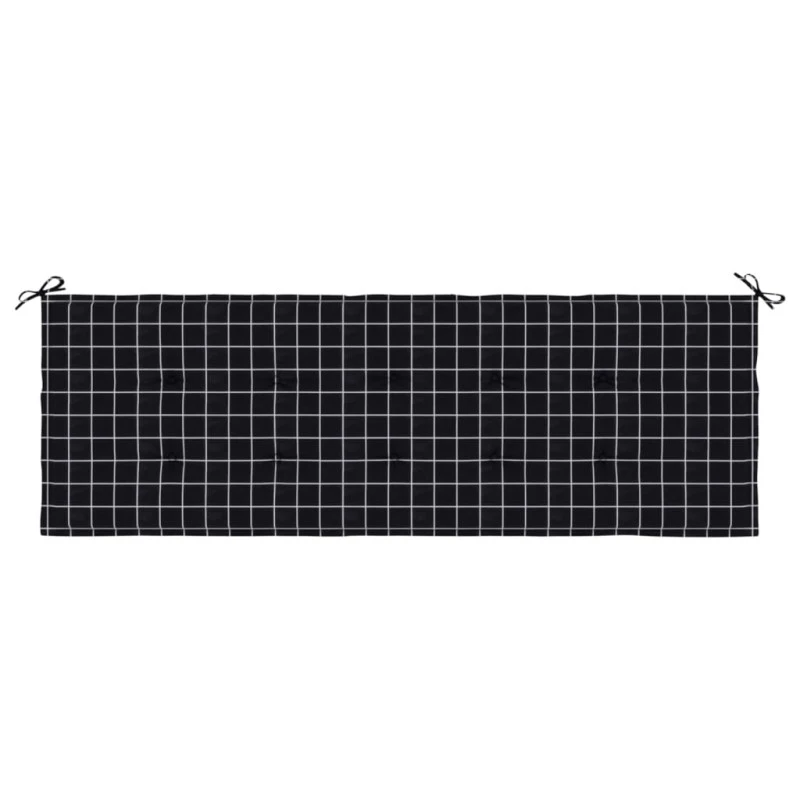 Cuscino Panca Giardino A Quadri Nero 150x50x3 Cm Tessuto Oxford 4 Cuscino Panca Giardino A Quadri Nero 150x50x3 Cm Tessuto Oxford - immagine 4
