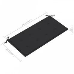 Cuscino Per Panca Da Giardino Antracite 100x50x3 Cm -Garden Home cuscino per panca da giardino antracite 100x50x3 cm 4