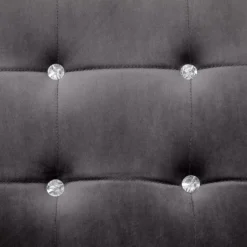 Divano A 2 Posti Con Braccioli Grigio Scuro Cromato E Velluto -Garden Home divano a 2 posti con braccioli grigio scuro cromato e velluto 6