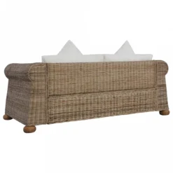 Divano A 2 Posti Con Cuscini In Rattan Naturale -Garden Home divano a 2 posti con cuscini in rattan naturale 4