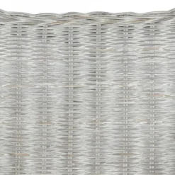 Divano A 2 Posti Grigio In Rattan Naturale E Lino -Garden Home divano a 2 posti grigio in rattan naturale e lino 4