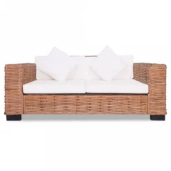 Divano A 2 Posti In Rattan Naturale -Garden Home divano a 2 posti in rattan naturale 1