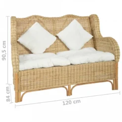 Divano A 2 Posti In Rattan Naturale E Lino 9 Divano A 2 Posti In Rattan Naturale E Lino -Garden Home divano a 2 posti in rattan naturale e lino 4