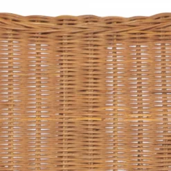 Divano A 2 Posti In Rattan Naturale E Lino Marrone Chiaro -Garden Home divano a 2 posti in rattan naturale e lino marrone chiaro 4