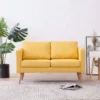 Divano A 2 Posti In Tessuto Giallo -Garden Home divano a 2 posti in tessuto giallo