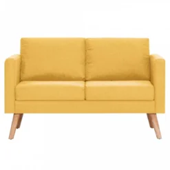Divano A 2 Posti In Tessuto Giallo -Garden Home divano a 2 posti in tessuto giallo 2