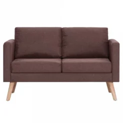 Divano A 2 Posti In Tessuto Marrone -Garden Home divano a 2 posti in tessuto marrone 2