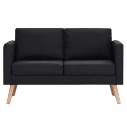 Divano A 2 Posti In Tessuto Nero -Garden Home divano a 2 posti in tessuto nero 2