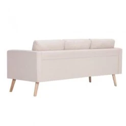 Divano A 3 Posti In Tessuto Crema -Garden Home divano a 3 posti in tessuto crema 3