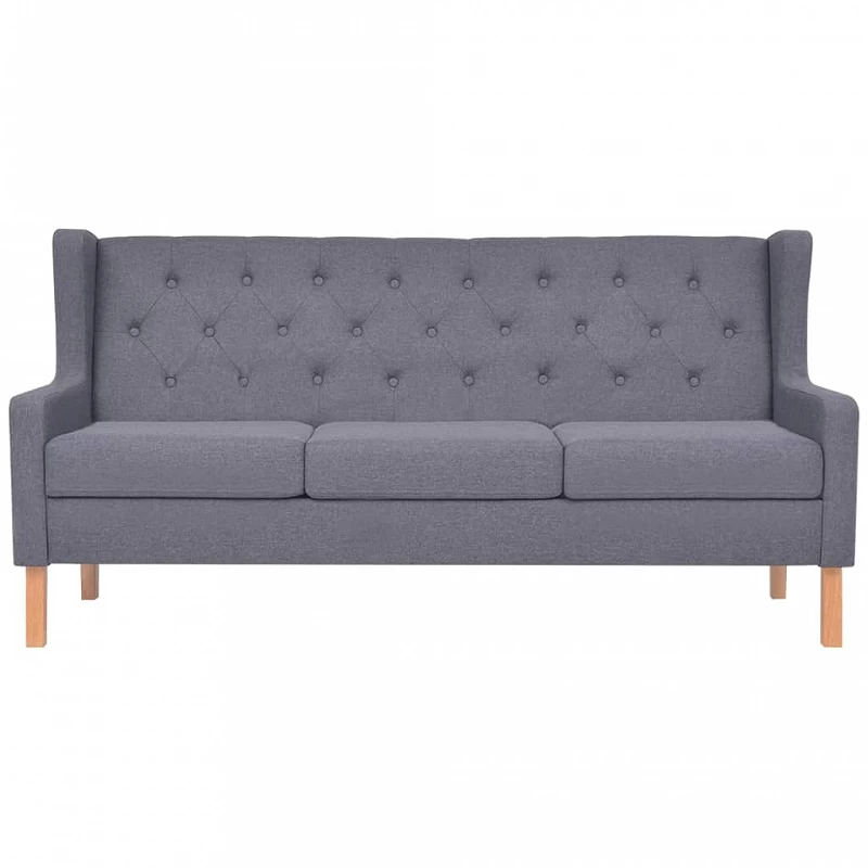 Divano A 3 Posti In Tessuto Grigio 3 Divano A 3 Posti In Tessuto Grigio - immagine 3