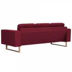 Divano A 3 Posti In Tessuto Rosso Vino -Garden Home divano a 3 posti in tessuto rosso vino 4