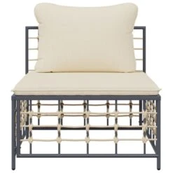 Divano Centrale Da Giardino Con Cuscini In Polyrattan Beige 9 Divano Centrale Da Giardino Con Cuscini In Polyrattan Beige -Garden Home divano centrale da giardino con cuscini in polyrattan beige 2
