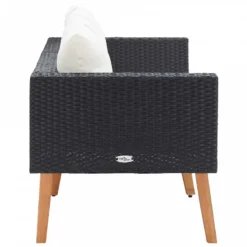 Divano Da Giardino A 2 Posti Con Cuscini In Polyrattan Nero 10 Divano Da Giardino A 2 Posti Con Cuscini In Polyrattan Nero -Garden Home divano da giardino a 2 posti con cuscini in polyrattan nero 2