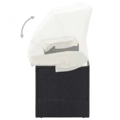 Divano Da Giardino Con Tettoia In Polyrattan Nero 13 Divano Da Giardino Con Tettoia In Polyrattan Nero -Garden Home divano da giardino con tettoia in polyrattan nero 5