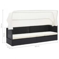 Divano Da Giardino Con Tettoia In Polyrattan Nero 15 Divano Da Giardino Con Tettoia In Polyrattan Nero -Garden Home divano da giardino con tettoia in polyrattan nero 7