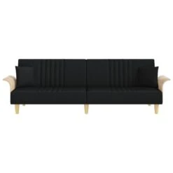 Divano Letto Con Braccioli Nero In Tessuto -Garden Home divano letto con braccioli nero in tessuto 3