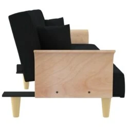Divano Letto Con Braccioli Nero In Tessuto -Garden Home divano letto con braccioli nero in tessuto 4