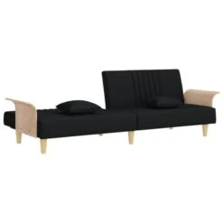Divano Letto Con Braccioli Nero In Tessuto -Garden Home divano letto con braccioli nero in tessuto 6