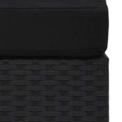Divano Modulare A 2 Posti In Polyrattan Nero -Garden Home divano modulare a 2 posti in polyrattan nero 5