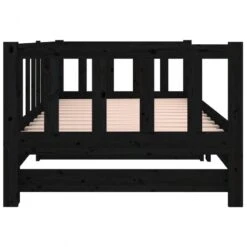 Dormeuse Estraibile Nera 2x(90x190) Cm Legno Massello Di Pino -Garden Home dormeuse estraibile nera 2x90x190 cm legno massello di pino 8