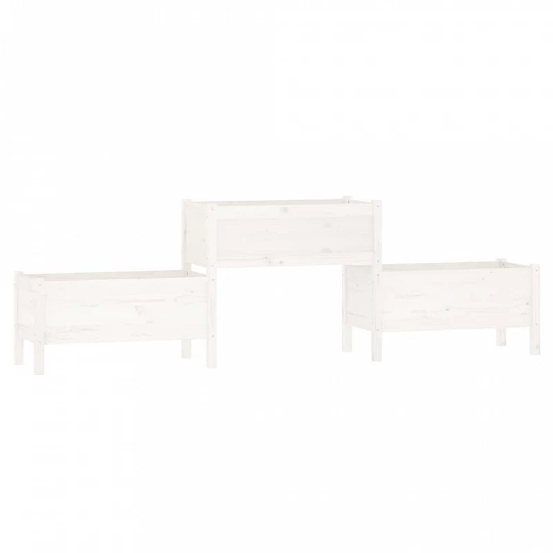 Fioriera Bianca 245,5x44x75 Cm In Legno Massello Di Pino 2 Fioriera Bianca 245,5x44x75 Cm In Legno Massello Di Pino - immagine 2