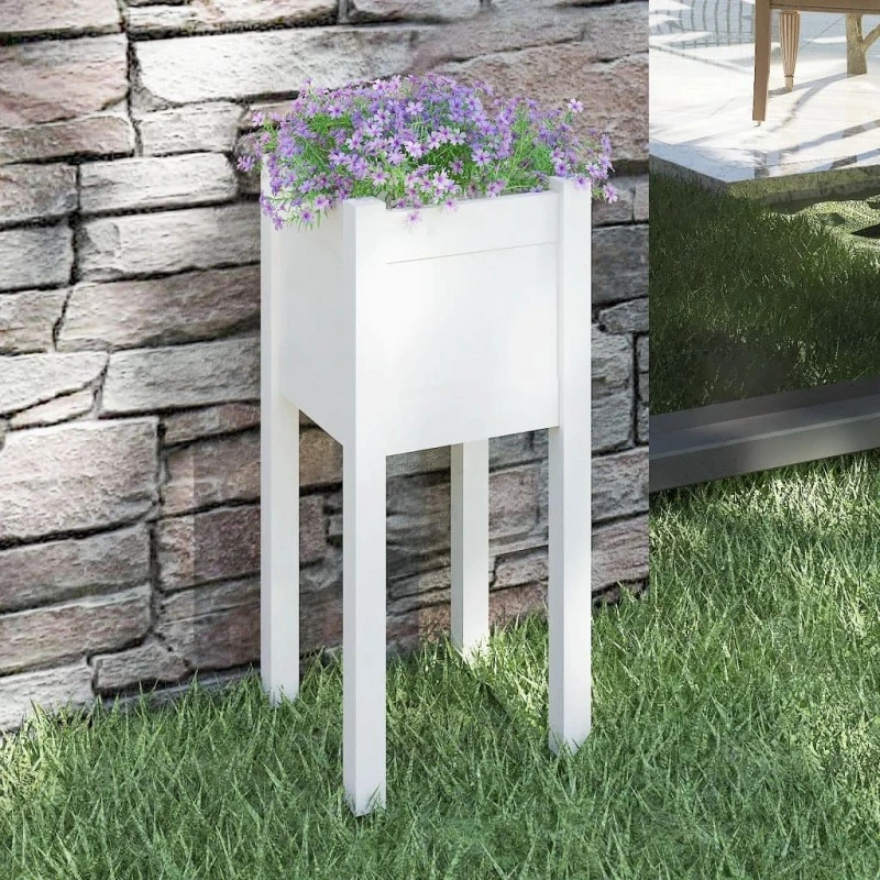 Fioriera Da Giardino Bianca 31x31x70 Cm Legno Massello Di Pino 1 Fioriera Da Giardino Bianca 31x31x70 Cm Legno Massello Di Pino