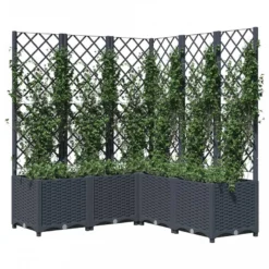 Fioriera Da Giardino Graticcio Grigio Scuro 120x120x136cm PP -Garden Home fioriera da giardino graticcio grigio scuro 120x120x136cm pp 2