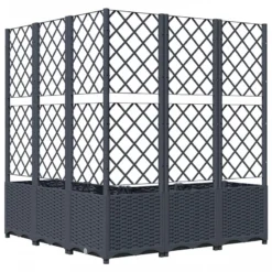 Fioriera Da Giardino Graticcio Grigio Scuro 120x120x136cm PP -Garden Home fioriera da giardino graticcio grigio scuro 120x120x136cm pp 5