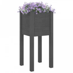 Fioriera Da Giardino Grigie 31x31x70 Cm Legno Massello Di Pino -Garden Home fioriera da giardino grigie 31x31x70 cm legno massello di pino 2
