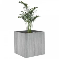 Fioriera Grigio Sonoma 40x40x40 Cm In Legno Multistrato -Garden Home fioriera grigio sonoma 40x40x40 cm in legno multistrato 3