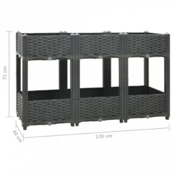 Fioriera Rialzata 120x40x71 Cm In Polipropilene -Garden Home fioriera rialzata 120x40x71 cm in polipropilene 5