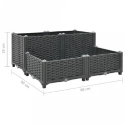 Fioriera Rialzata 80x80x38 Cm In Polipropilene -Garden Home fioriera rialzata 80x80x38 cm in polipropilene 5