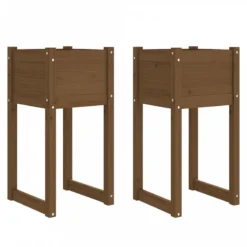 Fioriere 2 Pz Miele 40x40x81 Cm In Legno Massello Di Pino 9 Fioriere 2 Pz Miele 40x40x81 Cm In Legno Massello Di Pino -Garden Home fioriere 2 pz miele 40x40x81 cm in legno massello di pino 1