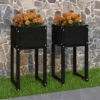 Fioriere 2 Pz Nero 40x40x81 Cm In Legno Massello Di Pino 10 Fioriere 2 Pz Nero 40x40x81 Cm In Legno Massello Di Pino -Garden Home fioriere 2 pz nero 40x40x81 cm in legno massello di pino