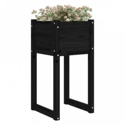 Fioriere 2 Pz Nero 40x40x81 Cm In Legno Massello Di Pino -Garden Home fioriere 2 pz nero 40x40x81 cm in legno massello di pino 2