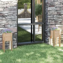 Fioriere Da Giardino 2 Pz 31x31x70 Cm Legno Massello Di Pino