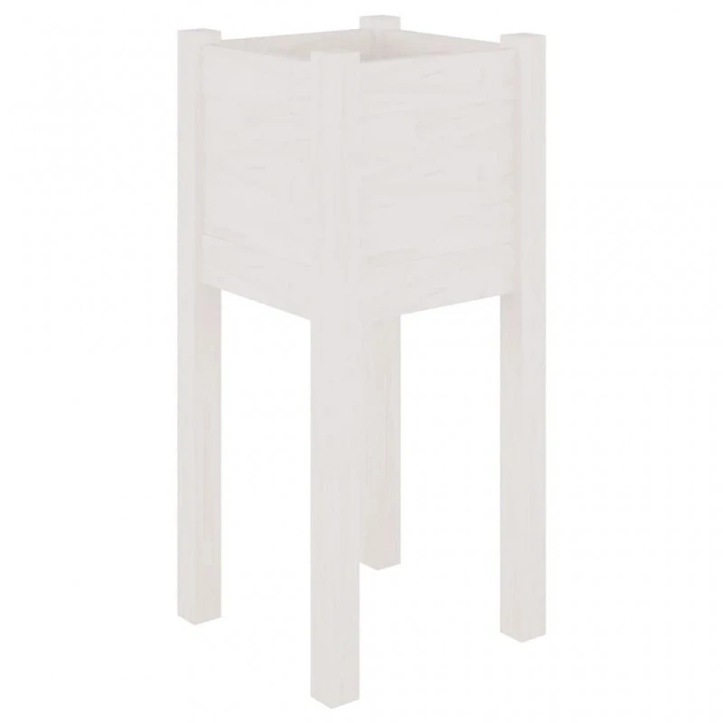 Fioriere Da Giardino 2 Pz Bianche 31x31x70 Cm In Legno Di Pino 4 Fioriere Da Giardino 2 Pz Bianche 31x31x70 Cm In Legno Di Pino - immagine 4